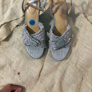 Bandolino Gray Frayed Sandals